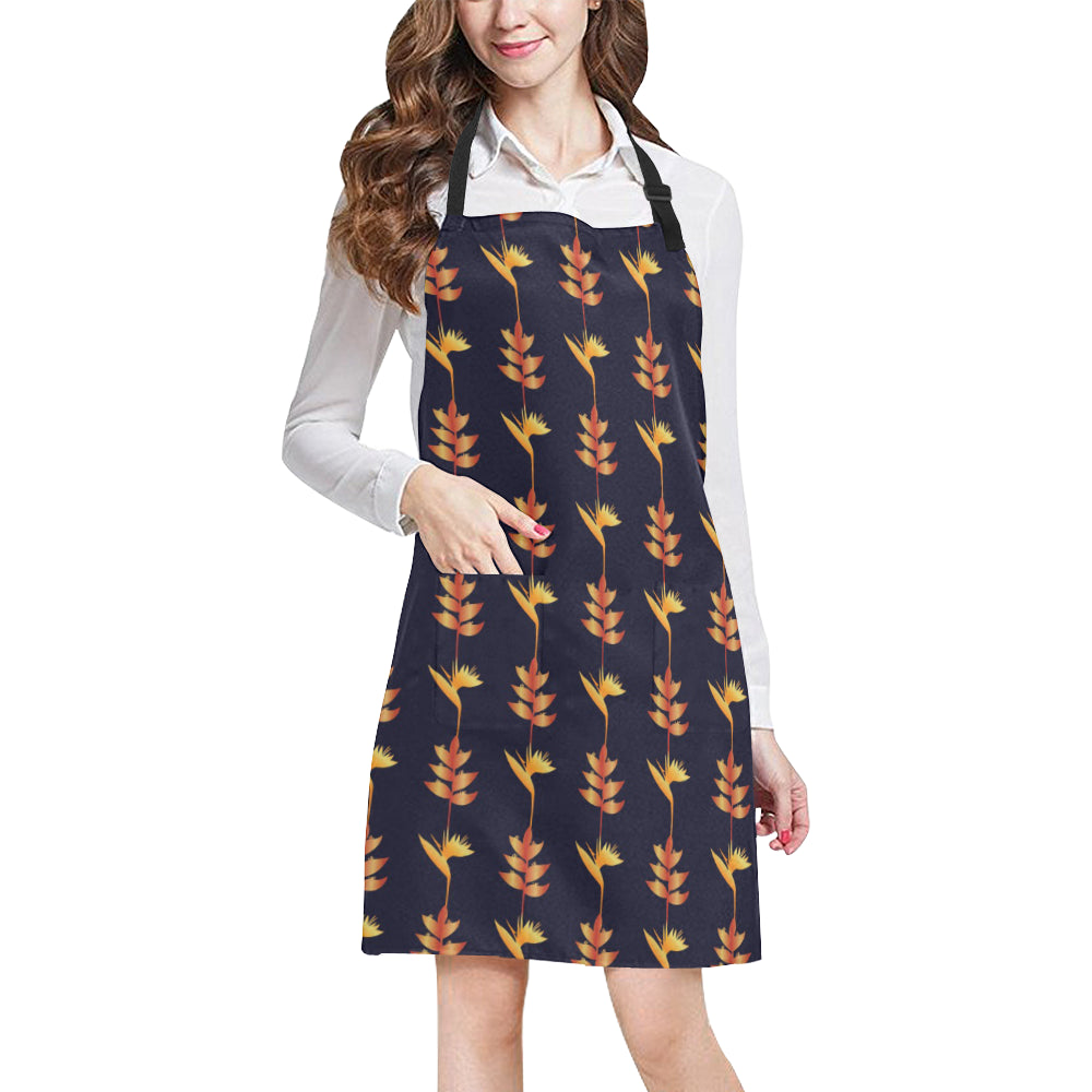 Heliconia Pattern Print Design HL06 Apron with Pocket