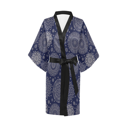 Mandala Pattern Print Design 02 Women's Short Kimono