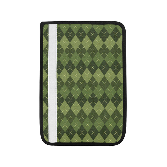 Argyle Green Pattern Print Design 01 Car Seat Belt Cover