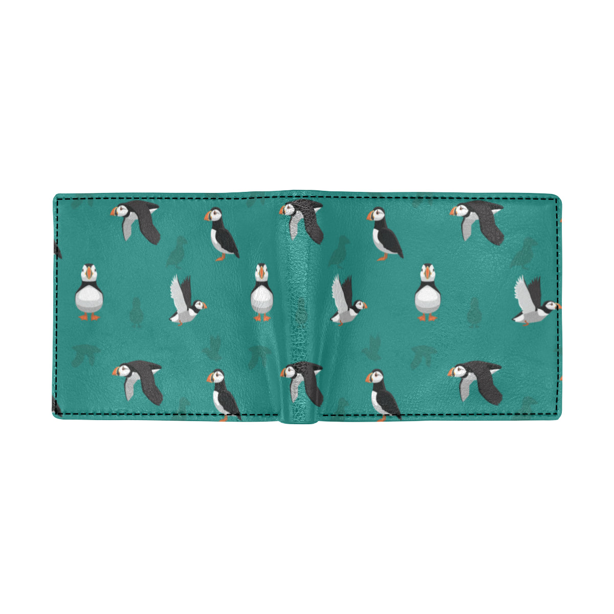 Puffin Pattern Print Design A02 Men's ID Card Wallet