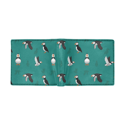 Puffin Pattern Print Design A02 Men's ID Card Wallet
