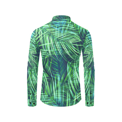 Palm Leaves Pattern Print Design PL02 Men's Long Sleeve Shirt