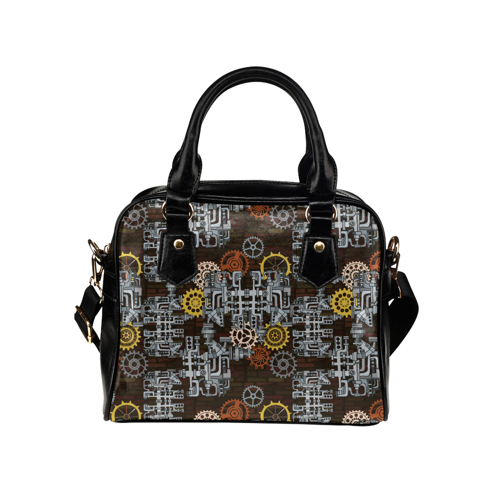 Mechanic Pattern Print Design 04 Shoulder Handbag