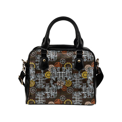 Mechanic Pattern Print Design 04 Shoulder Handbag