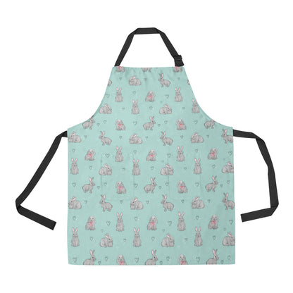 Bunny Pattern Print Design 02 Apron with Pocket