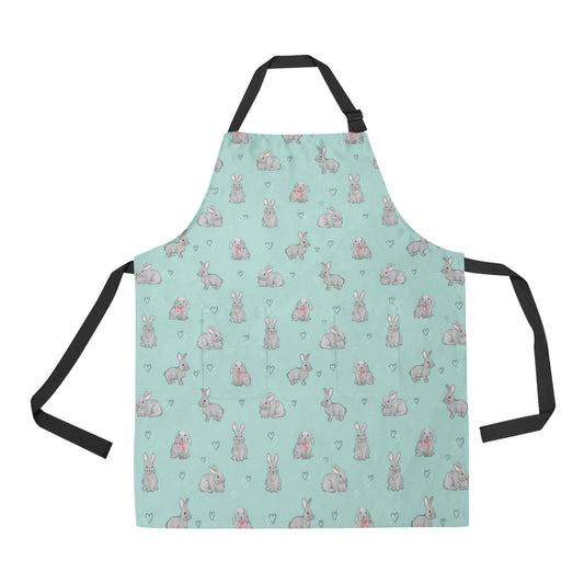 Bunny Pattern Print Design 02 Apron with Pocket