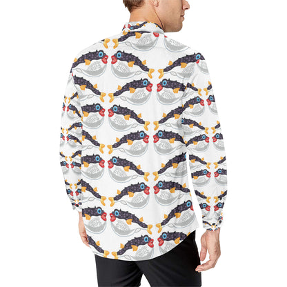 Fugu Pattern Print Design 03 Men's Long Sleeve Shirt