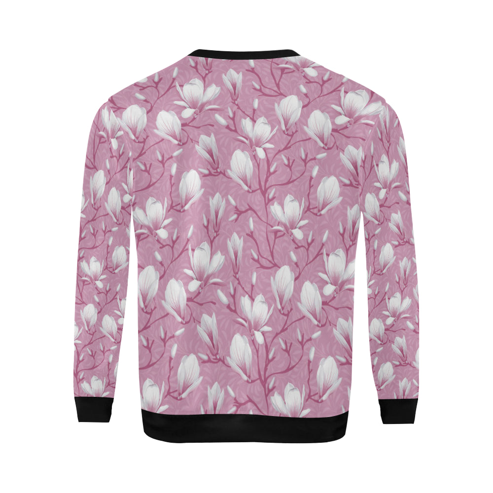 Magnolia Pattern Print Design MAG05 Men Long Sleeve Sweatshirt