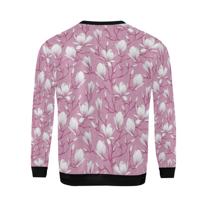 Magnolia Pattern Print Design MAG05 Men Long Sleeve Sweatshirt