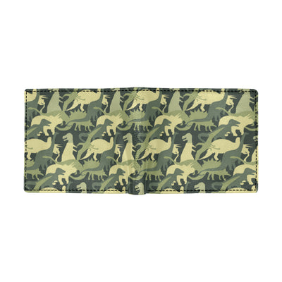 Camouflage Dinosaur Pattern Print Design 03 Men's ID Card Wallet