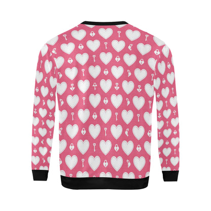 Heart Key Pattern Print Design HE09 Men Long Sleeve Sweatshirt
