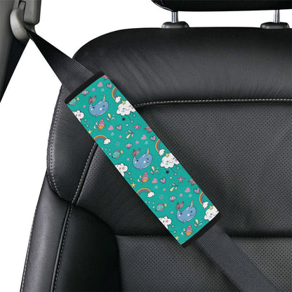 Narwhal Pattern Print Design 04 Car Seat Belt Cover