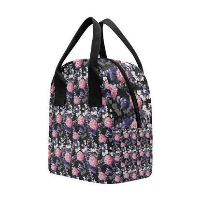 Hydrangea Pattern Print Design HD04 Insulated Lunch Bag