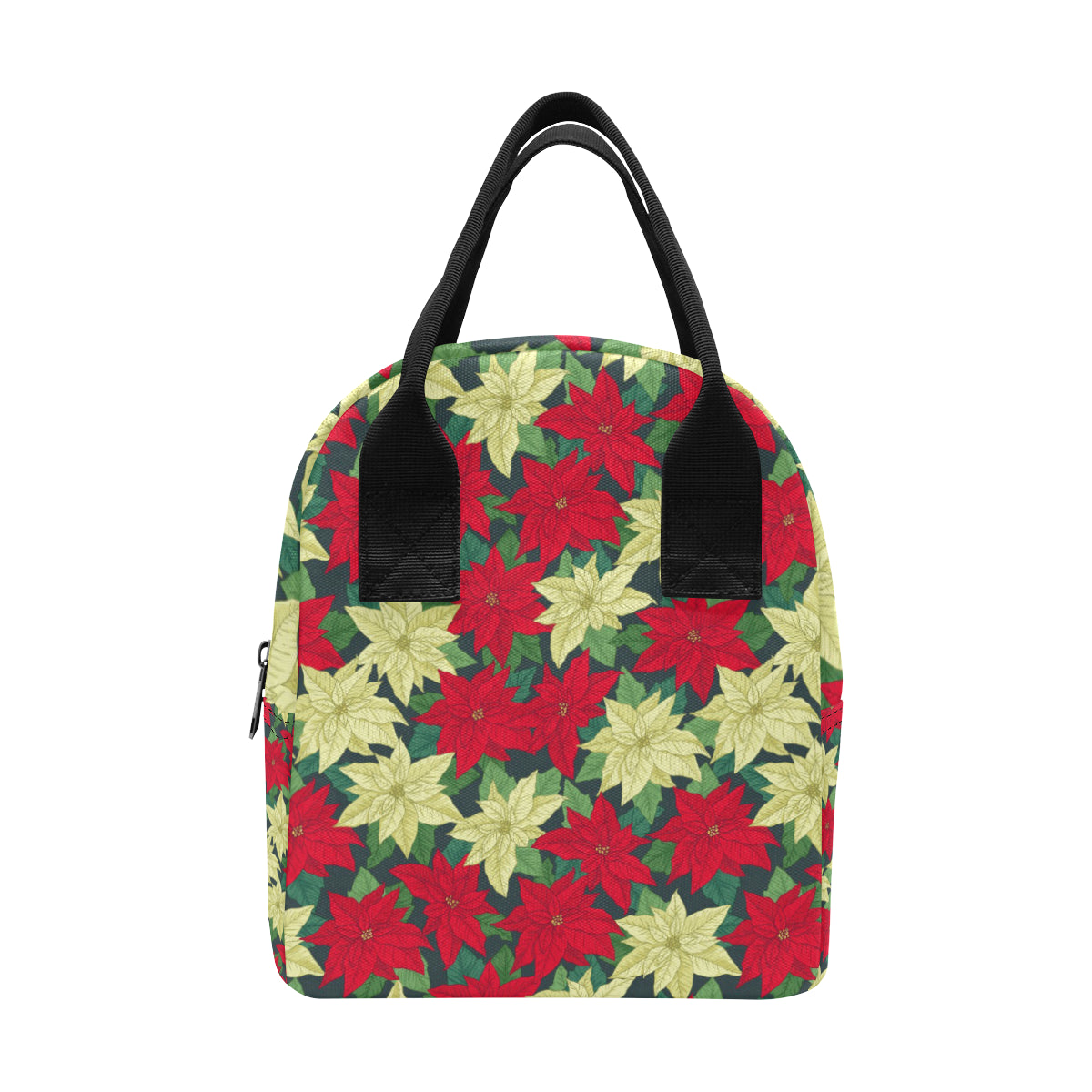 Poinsettia Pattern Print Design POT06 Insulated Lunch Bag