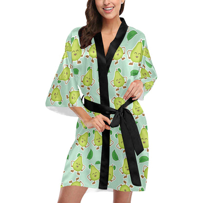 Avocado Pattern Print Design AC011 Women's Short Kimono