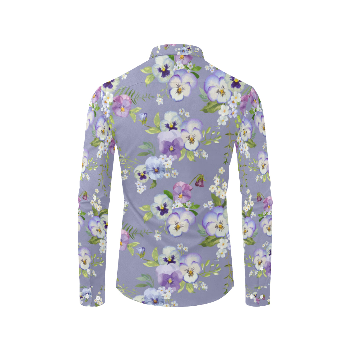 Pansy Pattern Print Design PS05 Men's Long Sleeve Shirt