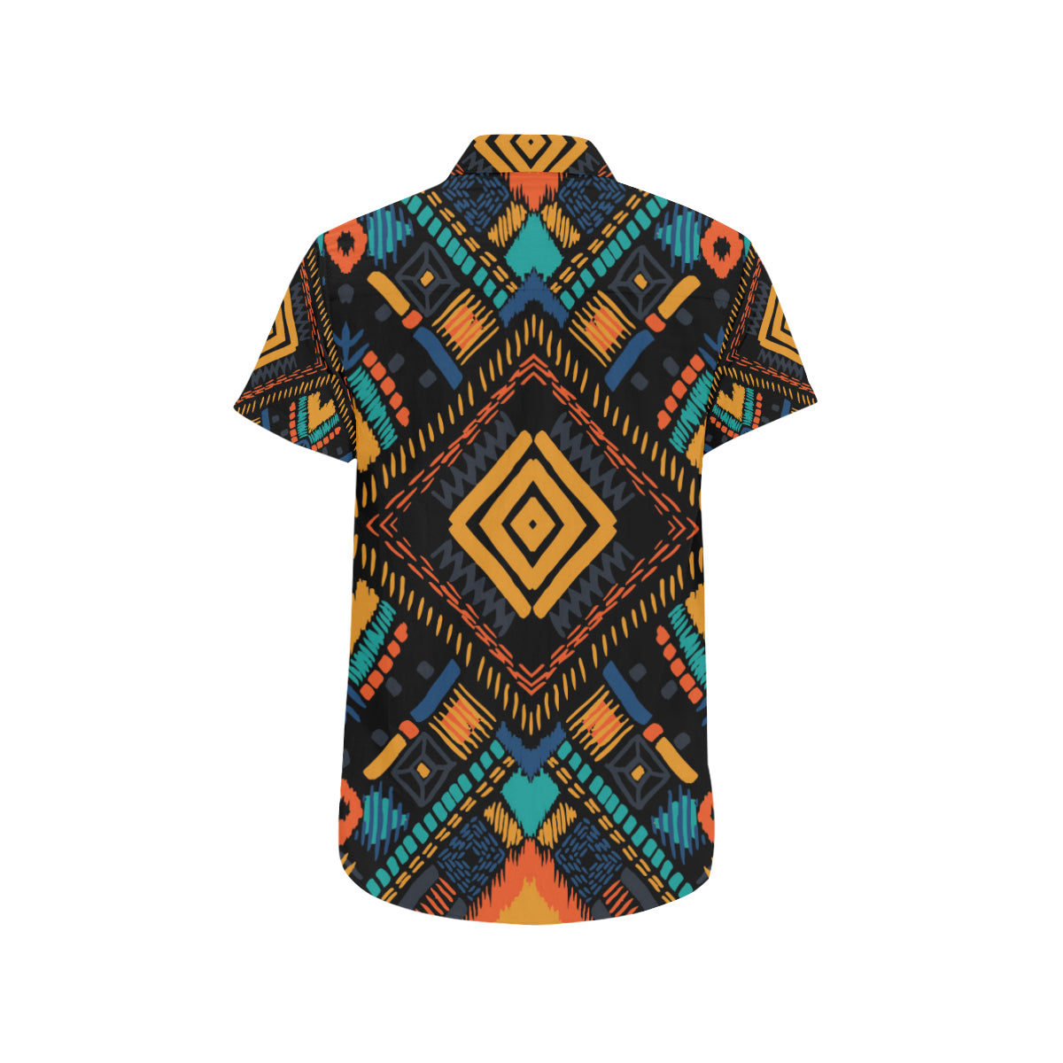 Kente Pattern Print Design 05 Men's Short Sleeve Button Up Shirt
