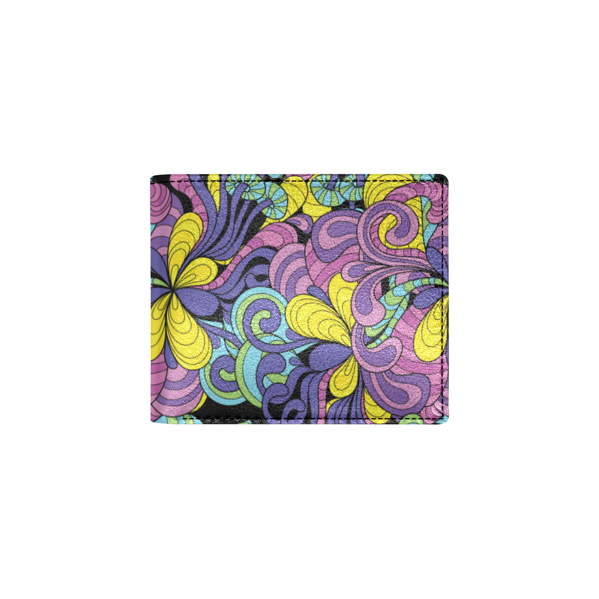 Psychedelic Pattern Print Design A04 Men's ID Card Wallet