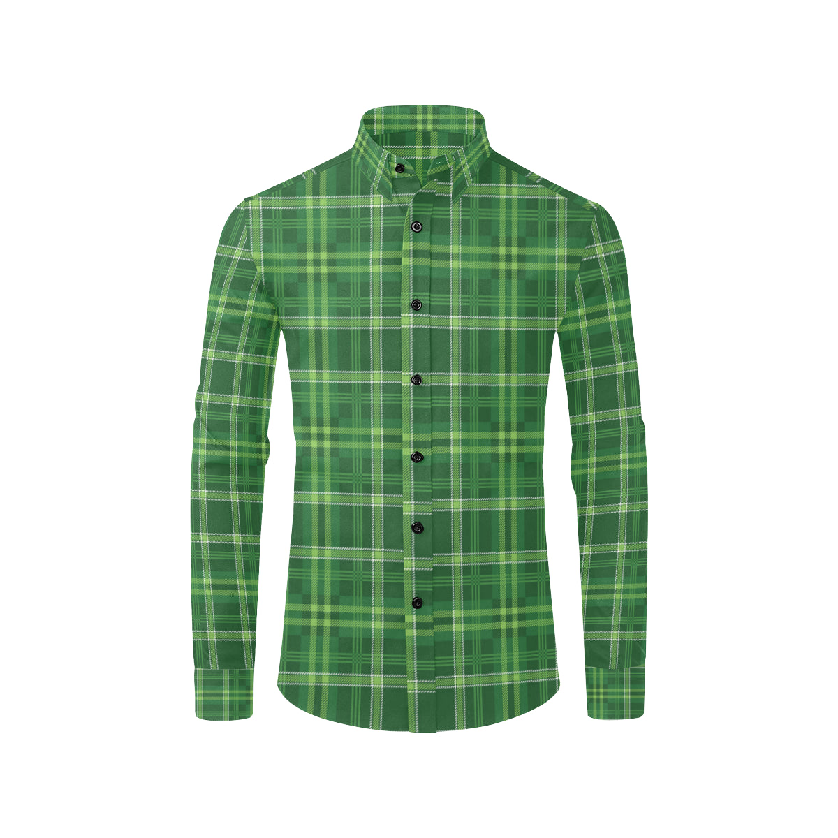 Irish Plaid Pattern Print Design 02 Men's Long Sleeve Shirt