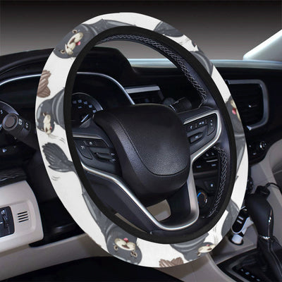 Sea Lion Pattern Print Design 02 Steering Wheel Cover with Elastic Edge