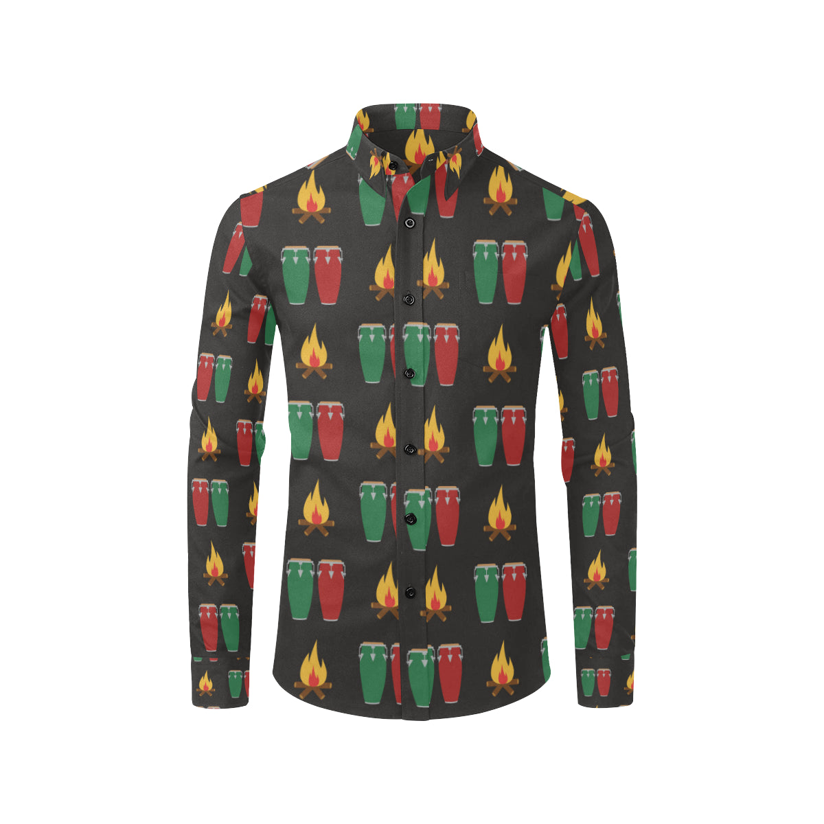 Conga Pattern Print Design 01 Men's Long Sleeve Shirt
