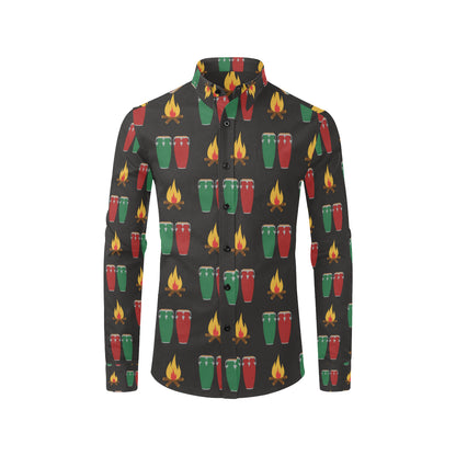 Conga Pattern Print Design 01 Men's Long Sleeve Shirt
