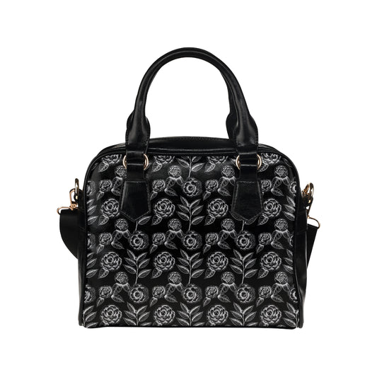 Camellia Pattern Print Design 02 Shoulder Handbag