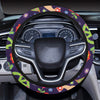 Flower Power Peace Design Print Steering Wheel Cover with Elastic Edge