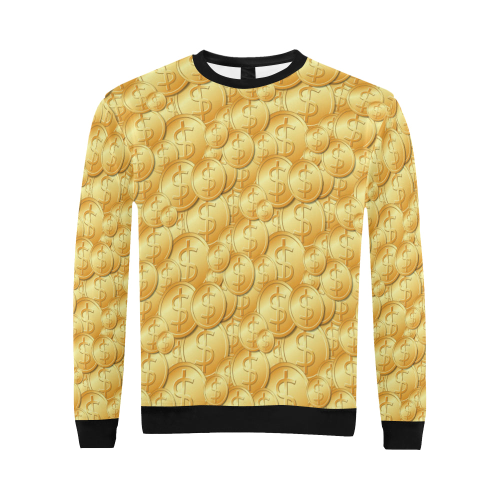 Dollar Pattern Print Design DO03 Men Long Sleeve Sweatshirt