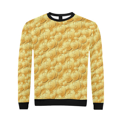 Dollar Pattern Print Design DO03 Men Long Sleeve Sweatshirt