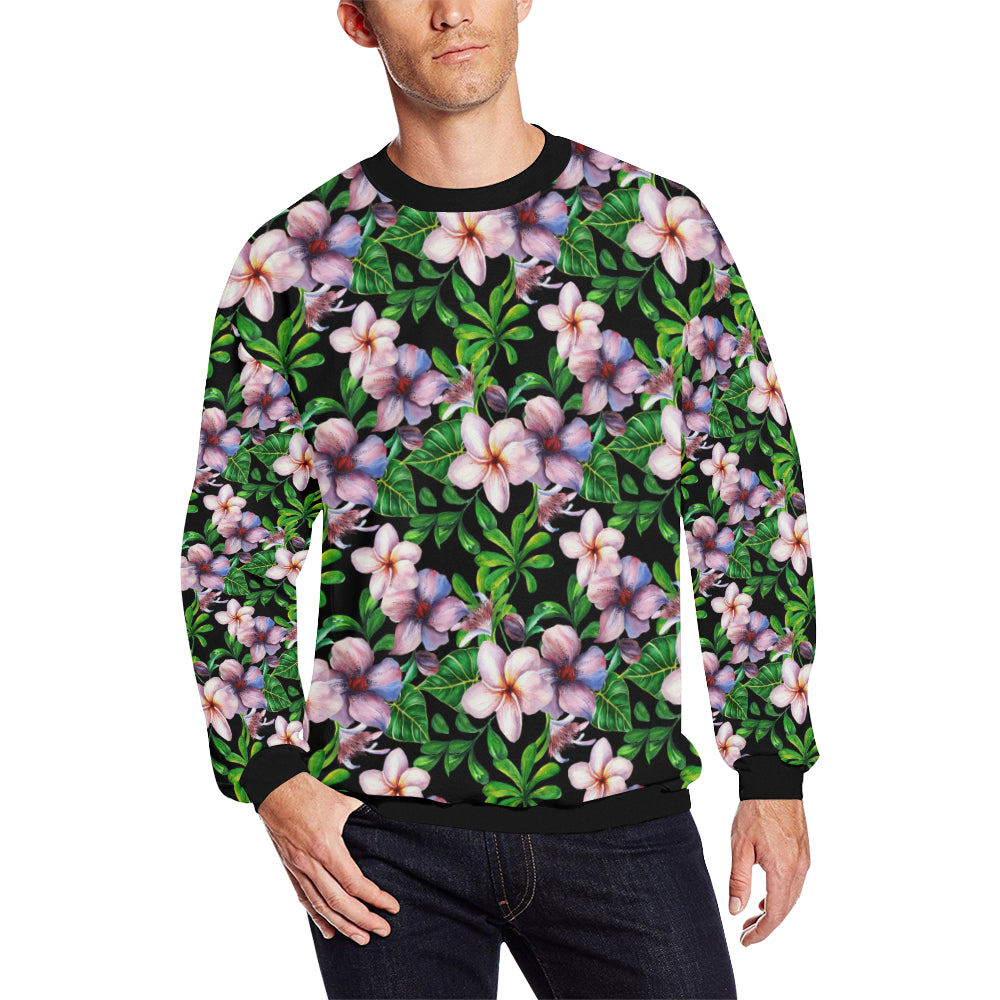Plumeria Pattern Print Design PM01 Men Long Sleeve Sweatshirt
