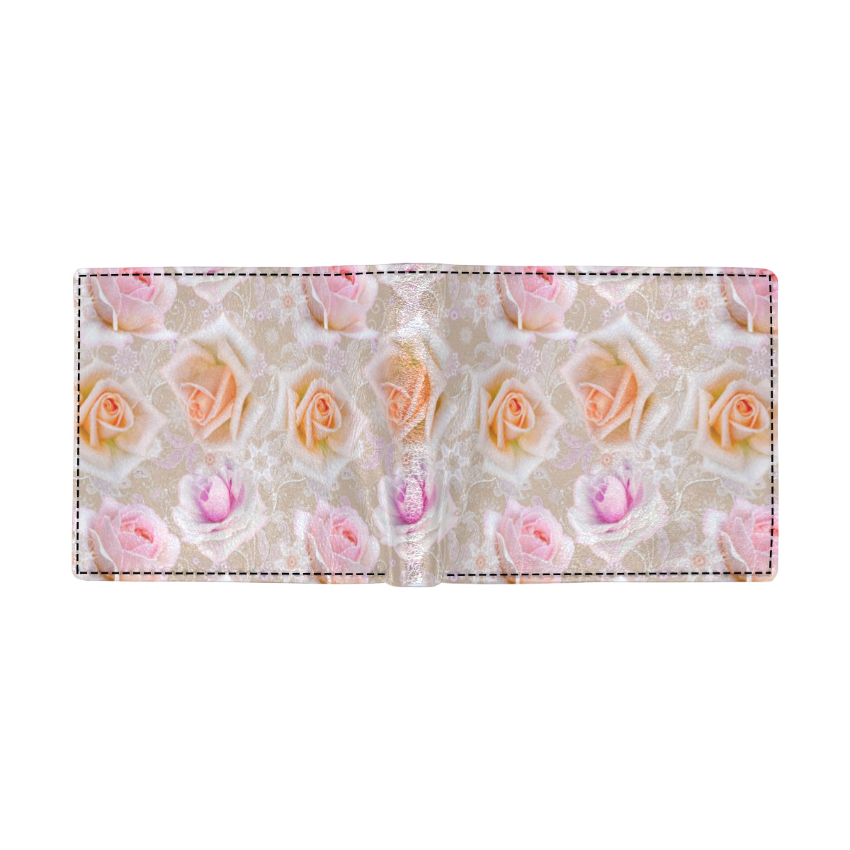 Rose Pattern Print Design RO011 Men's ID Card Wallet