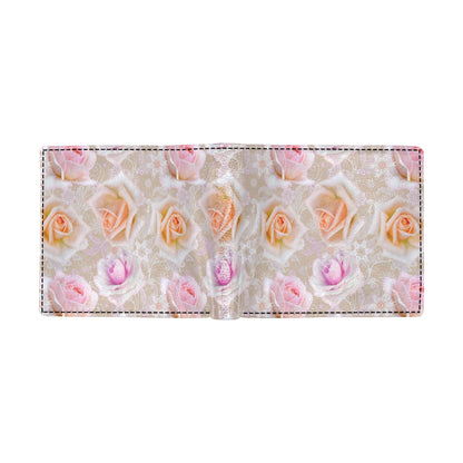 Rose Pattern Print Design RO011 Men's ID Card Wallet