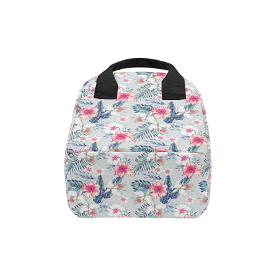 Hibiscus Print Insulated Lunch Bag