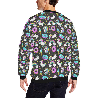 Donut Unicorn Pattern Print Design DN09 Men Long Sleeve Sweatshirt