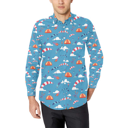 Skydiving Pattern Print Design 03 Men's Long Sleeve Shirt