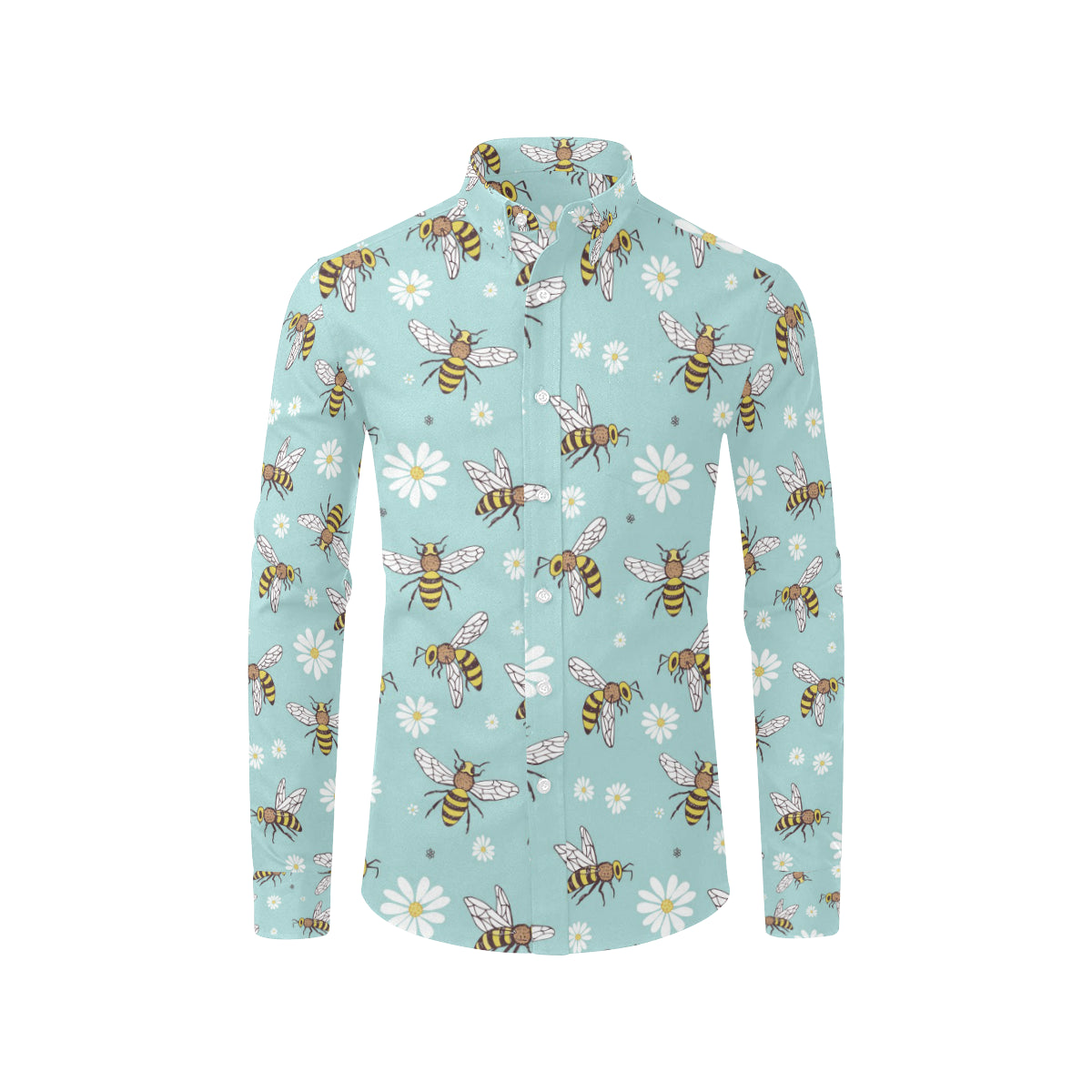 Bee Pattern Print Design BEE010 Men's Long Sleeve Shirt