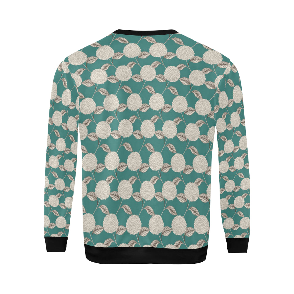 Hydrangea Pattern Print Design HD03 Men Long Sleeve Sweatshirt