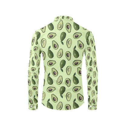 Avocado Pattern Print Design 02 Men's Long Sleeve Shirt