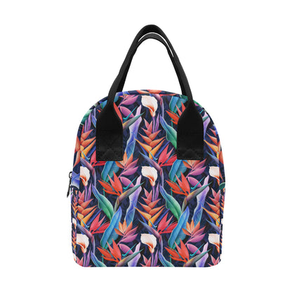 Tropical Flower Pattern Print Design TF023 Insulated Lunch Bag