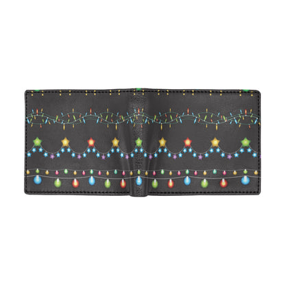 Christmas Light Pattern Print Design 01 Men's ID Card Wallet