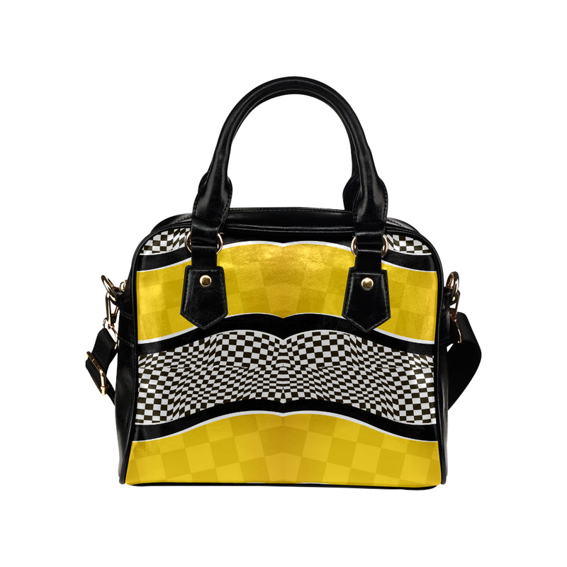 Checkered Pattern Print Design 02 Shoulder Handbag