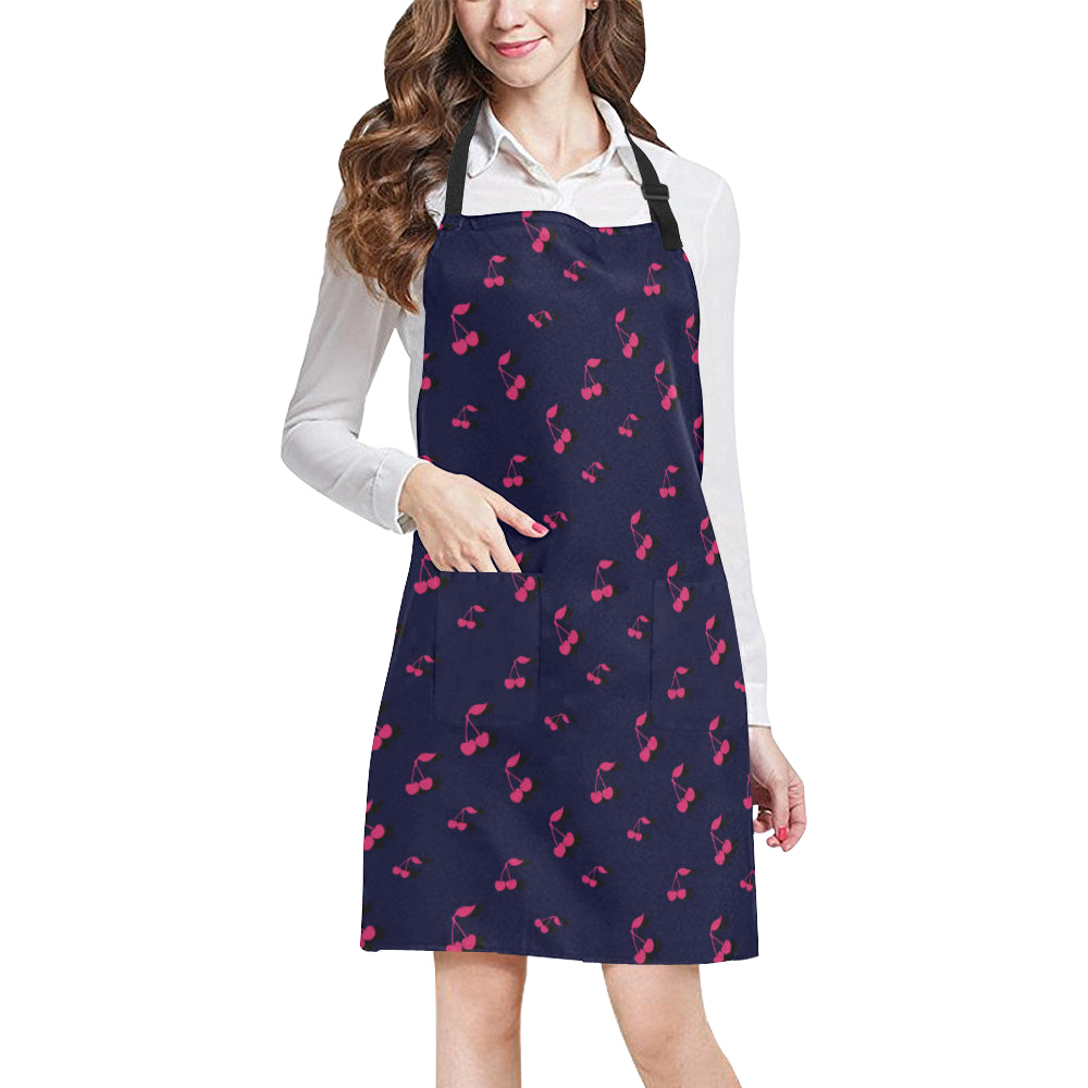 Cherry Pattern Print Design 02 Apron with Pocket