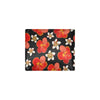 Red Hibiscus Pattern Print Design HB022 Men's ID Card Wallet