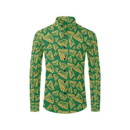 Harp Pattern Print Design 03 Men's Long Sleeve Shirt