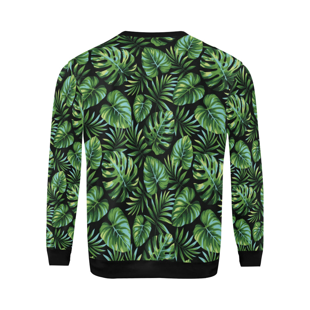 Palm Leaves Pattern Print Design PL013 Men Long Sleeve Sweatshirt