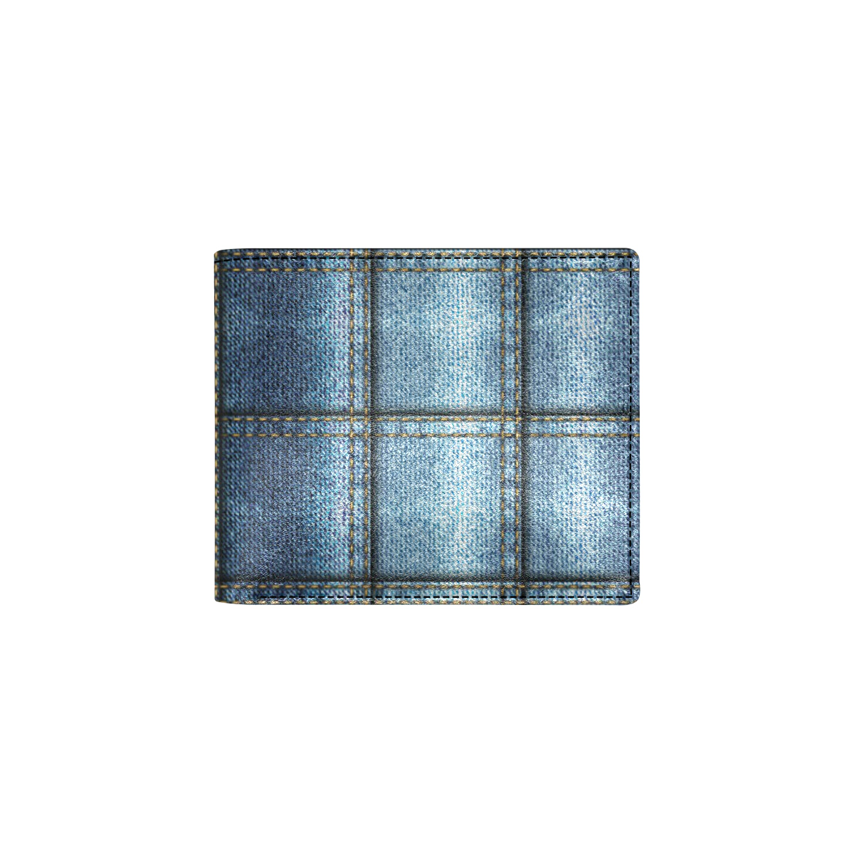 Jean Patchwork Pattern Print Design 02 Men's ID Card Wallet