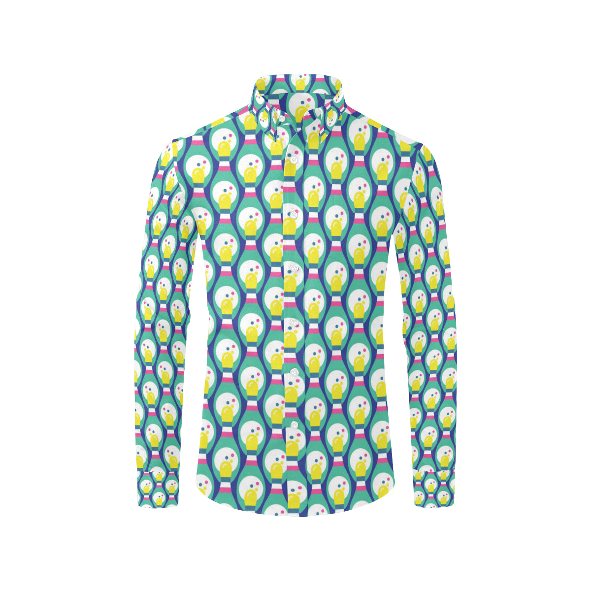 Bowling Pattern Print Design 04 Men's Long Sleeve Shirt