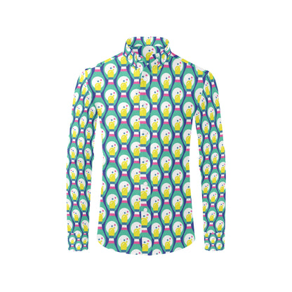 Bowling Pattern Print Design 04 Men's Long Sleeve Shirt