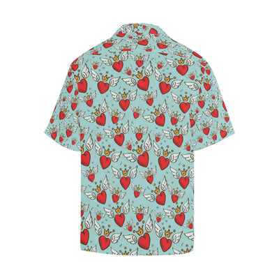 Angel Wings Heart Pattern Print Design 02 Men's Hawaiian Shirt